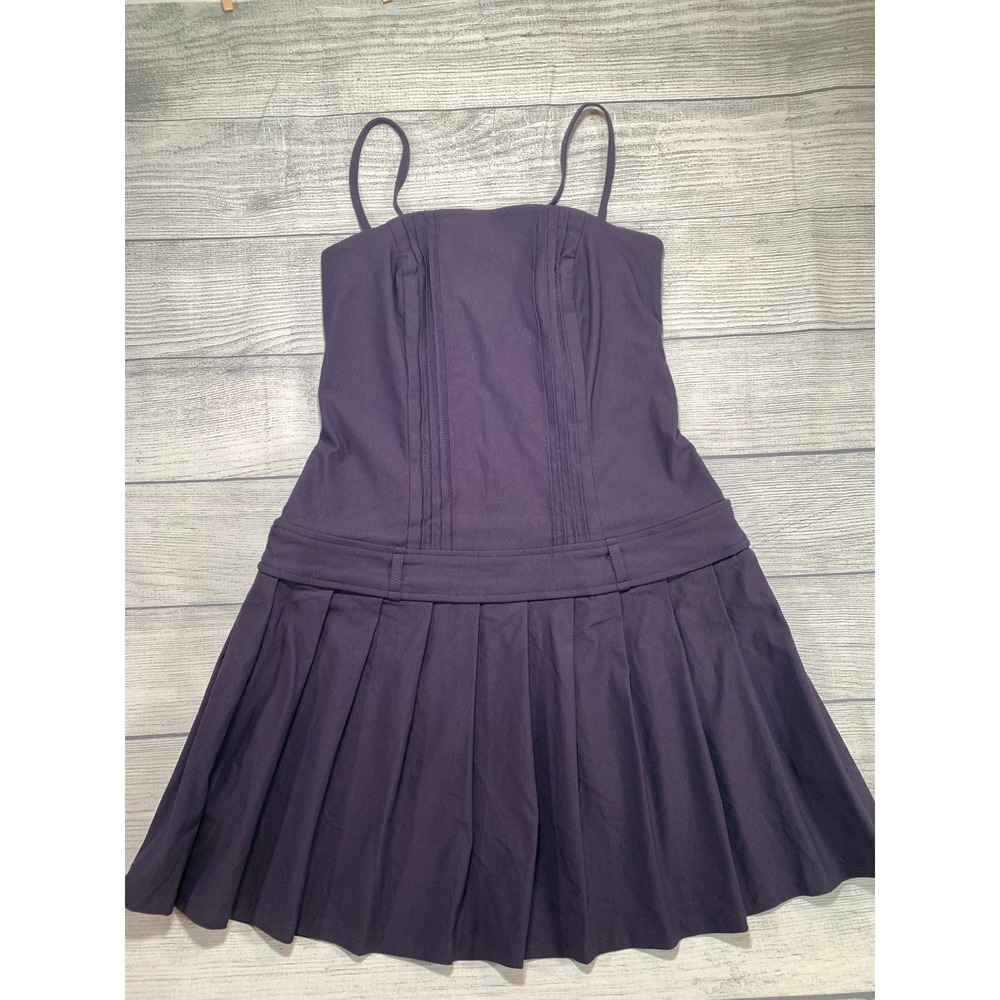 Wild Fable Womens Purple Pleated Drop Waist Mini Dress Size S NWT Sleeveless